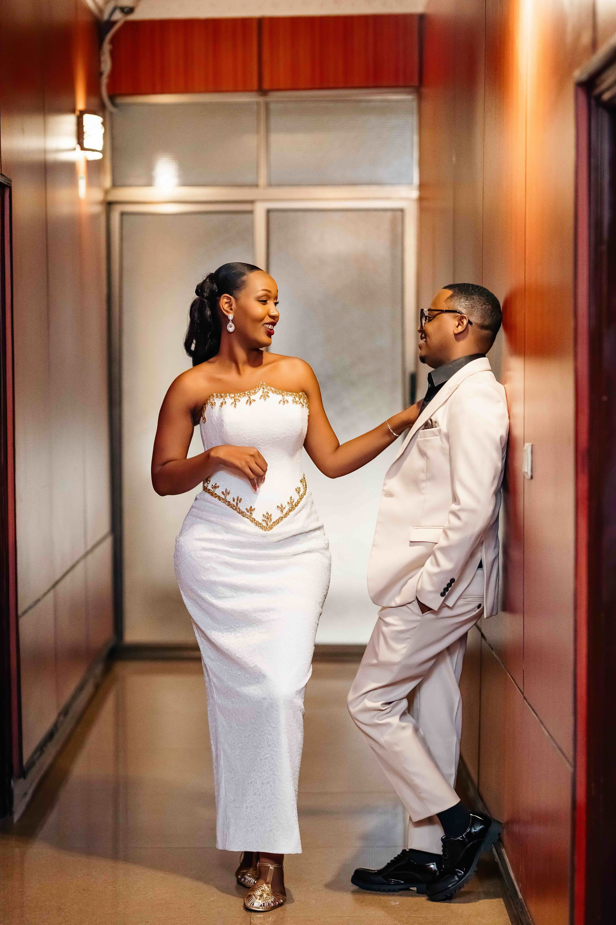 Beautiful couple in elegant attire